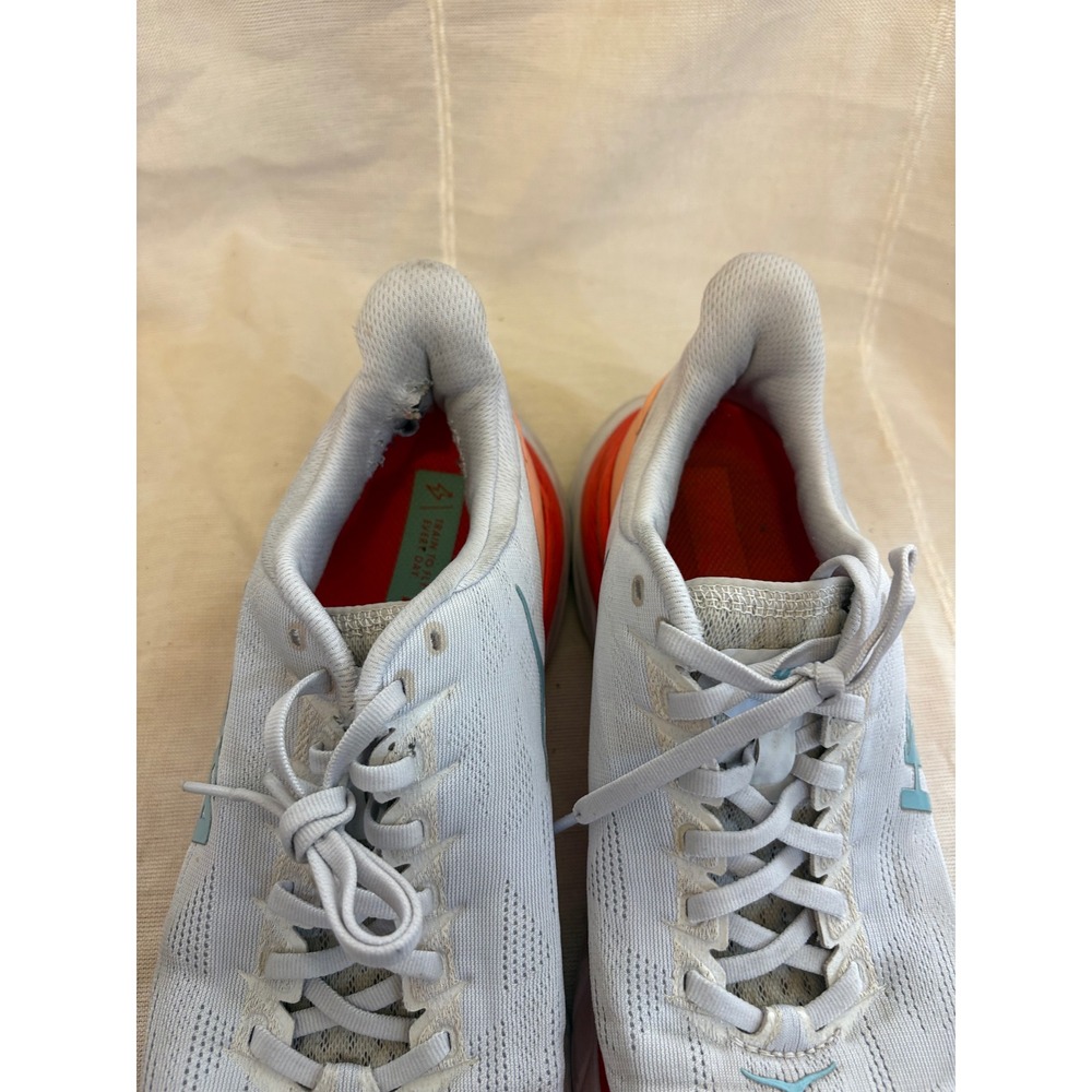 Hoka One One Mach 4 Womens Running Shoes White Orange Red 1113530-WFR 10B - Picture 4 of 5